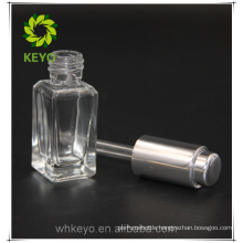 Small square foundation airless pump bottle glass empty uv gel nail polish glass bottle for makeup container